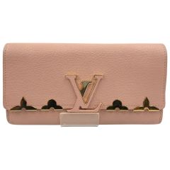   ポルトフォイユ カプシーヌ 二つ折り財布 M64552 ピンク Bランク