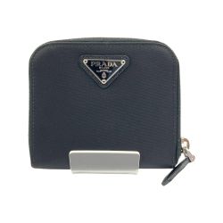 〇〇 PRADA プラダ テスート ナイロン ラウンドファスナー コンパクトウォレット 1M0522 ブラック Bランク