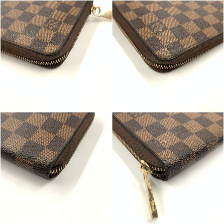  LOUIS VUITTON ルイヴィトン ダミエ ジッピー オーガナイザー ラウンドファスナー 長財布 N60003 ブラウン