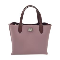 〇〇 COACH コーチ ウィロウ トート 24 カラーブロック 2way ショルダーバッグ C8561 パープル Cランク