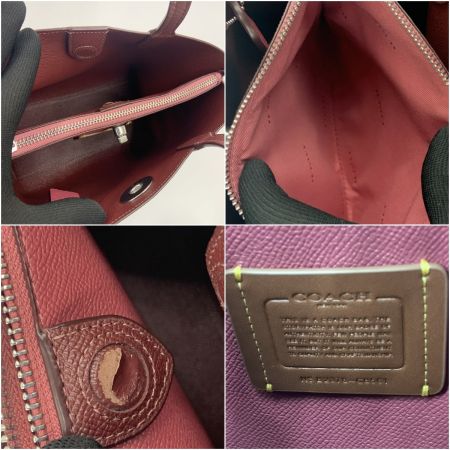  COACH コーチ ウィロウ トート 24 カラーブロック 2way ショルダーバッグ C8561 パープル