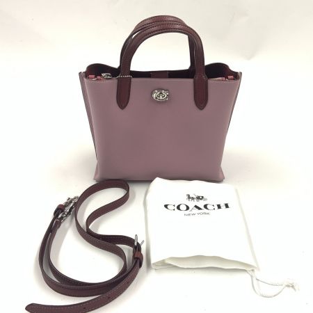  COACH コーチ ウィロウ トート 24 カラーブロック 2way ショルダーバッグ C8561 パープル