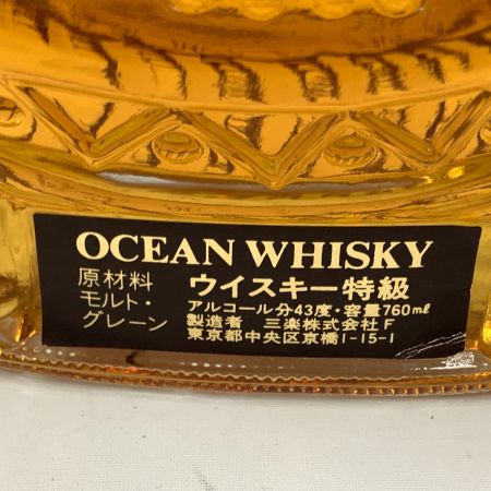 【北海道内限定発送】  三楽 OCEAN WHISKY オーシャン ウィスキー 特級 43% 760ml 未開栓