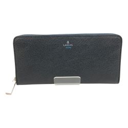 〇〇 LANVIN ランバン ラウンドファスナー 長財布  ブラック Bランク
