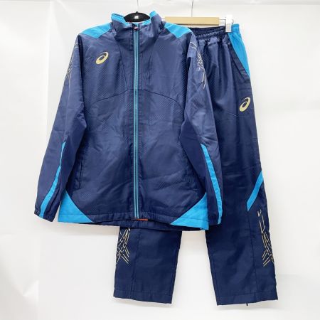  asics アシックス メンズ バックウオーム ブレーカージャケット＆パンツ 上下セット sizeM/S XAW531/XAW631 ネイビー