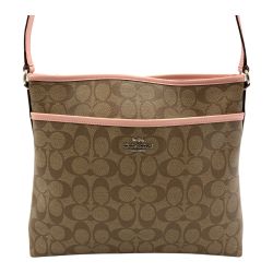〇〇 COACH コーチ シグネチャー ワンショルダー バッグ  F58297 ブラウン x ピンク Bランク