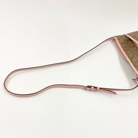  COACH コーチ シグネチャー ワンショルダー バッグ  F58297 ブラウン x ピンク