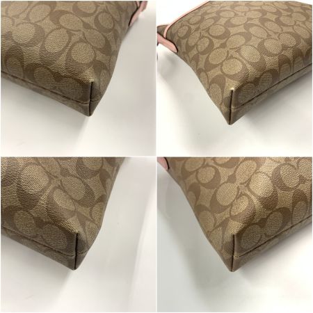  COACH コーチ シグネチャー ワンショルダー バッグ  F58297 ブラウン x ピンク