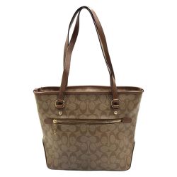 〇〇 COACH コーチ 肩掛け シグネチャー コーチ トートバッグ ショルダーバッグ  F58294 ベージュ Bランク