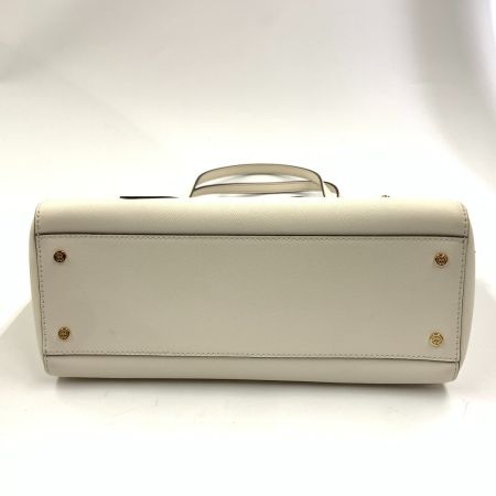  TORY BURCH トリーバーチ 刺繍 2way ショルダーバッグ アイボリー