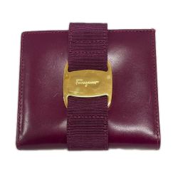 〇〇 Ferragamo フェラガモ 二つ折り財布  2203053 パープル Bランク