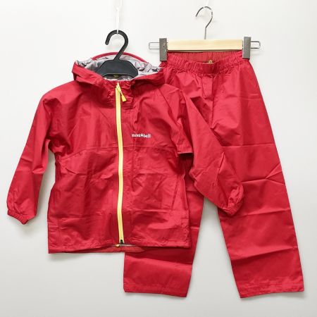  mont･bell モンベル キッズ レイントレッカー レインウェア 110cm 1128642 レッド