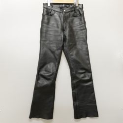〇〇 KADOYA レザーパンツ バイクウェア K's LEATHER/K's PRODUCT 32インチ ブラック Bランク