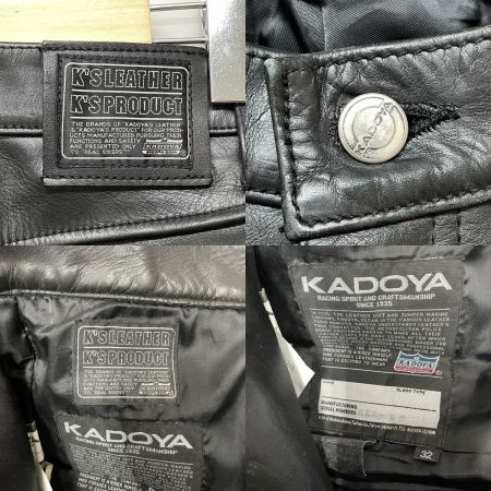  KADOYA レザーパンツ バイクウェア K's LEATHER/K's PRODUCT 32インチ ブラック