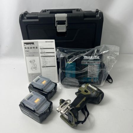  MAKITA マキタ 充電式インパクトドライバ 18V 6Ah バッテリ2本 充電器 ケース付 TD173DRGXO オリーブ 未使用品