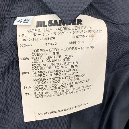  JIL SANDER ジルサンダー レザー テーラード ジャケット 46サイズ ブラック
