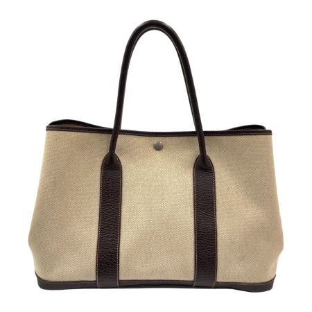  HERMES エルメス ガーデンパーティ PM 36cm トートバッグ ハンドバッグ ベージュ x ホワイト