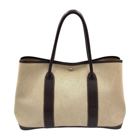  HERMES エルメス ガーデンパーティ PM 36cm トートバッグ ハンドバッグ ベージュ x ホワイト