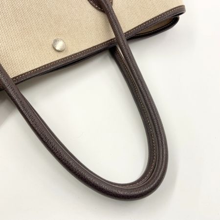  HERMES エルメス ガーデンパーティ PM 36cm トートバッグ ハンドバッグ ベージュ x ホワイト