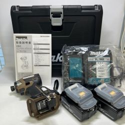 〇〇 MAKITA マキタ 充電式インパクトドライバ 18V 6Ah バッテリ2本・充電器 ケース付 オーセンティックブラウン 限定色  TD173DGXAB ブラウン 未使用品 Sランク