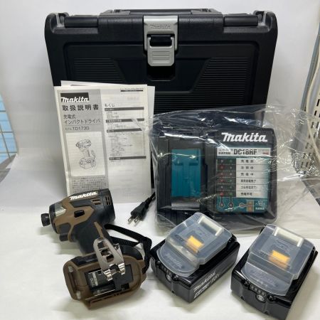 MAKITA マキタ 充電式インパクトドライバ 18V 6Ah バッテリ2本・充電器 ケース付 オーセンティックブラウン 限定色  TD173DGXAB ブラウン 未使用品