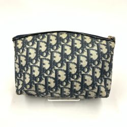 〇〇 Christian Dior クリスチャンディオール トロッター コスメポーチ  化粧ポーチ ポーチ mc0023 ブルー Bランク