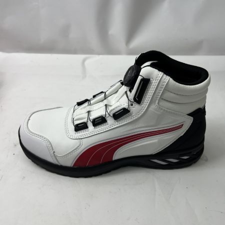  PUMA プーマ 安全靴 ライダー 2.0 ホワイト＆レッド ディスク ミッド ミドルカット RIDER 2.0 DISC MID 63.359.0 25.5cm ダイヤル式 ホワイト×レッド