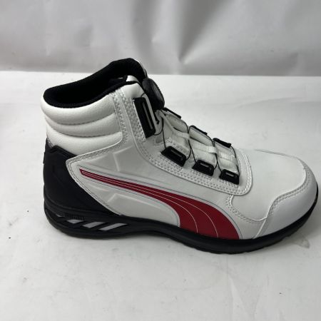  PUMA プーマ 安全靴 ライダー 2.0 ホワイト＆レッド ディスク ミッド ミドルカット RIDER 2.0 DISC MID 63.359.0 25.5cm ダイヤル式 ホワイト×レッド