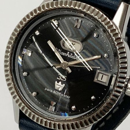  CITIZEN シチズン オートデーター ADSS51312A-Y デイデイト 自動巻き 腕時計 ブラック x シルバー