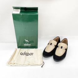 〇〇 adabat アダバット ゴルフシューズ レディース ローファー size23 1/2 ブラック×ベージュ Bランク