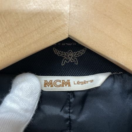  MCM エムシーエム MCM Légère レディース  ロゴ総柄 ステンカラーコート オールドMCM sizeL ブラック