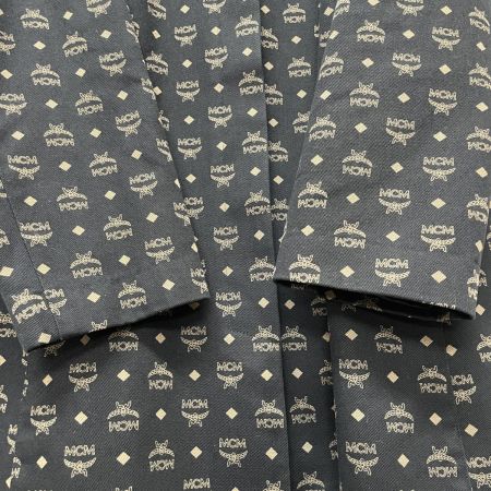  MCM エムシーエム MCM Légère レディース  ロゴ総柄 ステンカラーコート オールドMCM sizeL ブラック