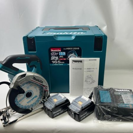  MAKITA マキタ MAKITA 丸のこ 18V 刃径165mm/切込66mm 6Ah 充電器・充電池2個・ケース付 HS631DGXSB 未使用
