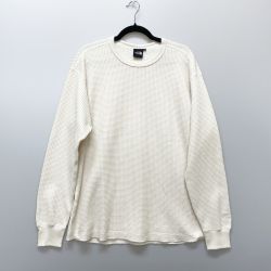 〇〇 THE NORTH FACE ザノースフェイス メンズ ロングスリーブウォームワッフルクルー SIZE XL NT62032 アイボリー Bランク