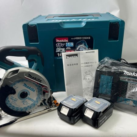  MAKITA マキタ  丸のこ MAKITA  18V青 刃径165mm/切込66mm 6Ah  HS631DGXS 未使用 充電器・充電池2個・ケース付