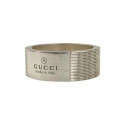 〇〇 GUCCI グッチ ロゴ リング Ag 925 9.8g 17号 リング 指輪 シルバー Bランク