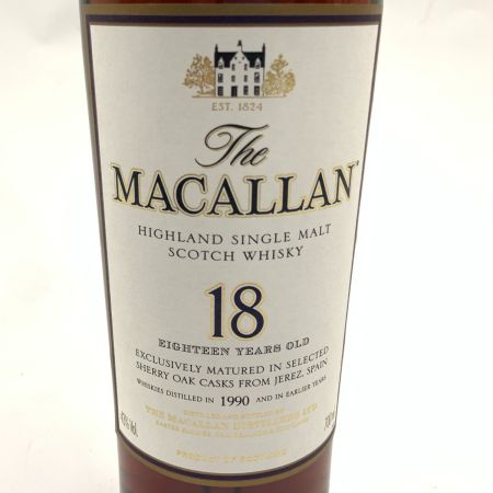  The MACALLAN マッカラン 18年 1990年リリース 43% スコッチ ウィスキー 700ml 43% 未開栓