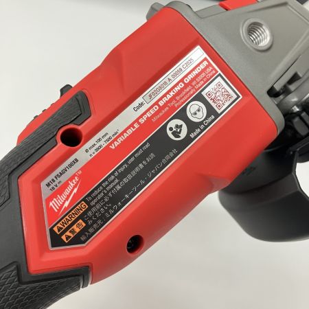  Milwaukee ディスクグラインダー M18 FSAGV100XB-0X0 レッド