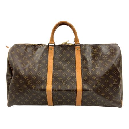  LOUIS VUITTON ルイヴィトン モノグラム キーポル55 ボストンバッグ M41424 ブラウン