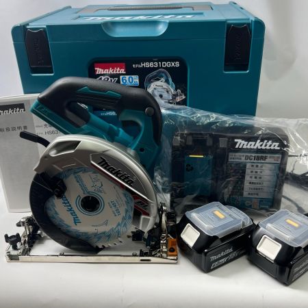  MAKITA マキタ 丸のこ 刃径165mm/切込66mm 6Ah 充電器・充電池2個・ケース付 HS631DGXS グリーン 未使用品