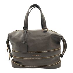 〇〇 EMPORIO ARMANI エンポリオアルマーニ ハンドバッグ ボストンバッグ  ブラウン Bランク