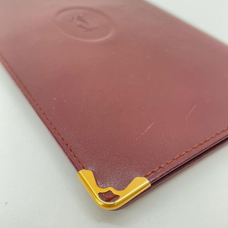  Cartier カルティエ 札入れ カードケース マストライン ボルドー
