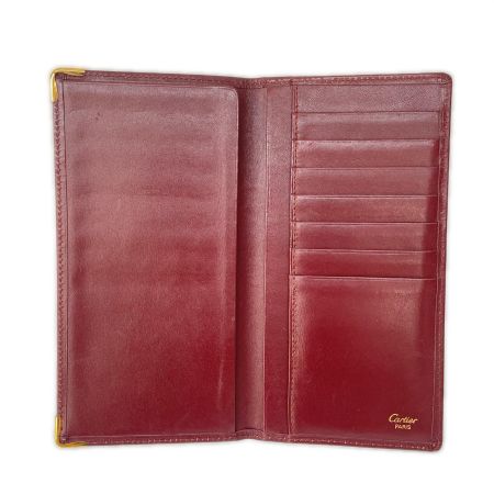 Cartier カルティエ 札入れ カードケース マストライン ボルドー