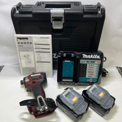 〇〇 MAKITA マキタ 充電式インパクトドライバ 18V 6Ah バッテリ2本 充電器 ケース付 オーセンティックレッド 限定色 TD173D レッド 未使用品 Sランク
