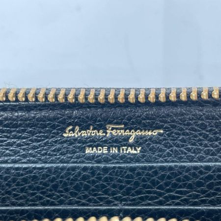  Ferragamo フェラガモ レディース 長財布 ガンチーニ ネイビー