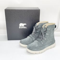 〇〇 SOREL ソレル スノーブーツ エクスプローラー ネクスト ジョアン ウォータープルーフ 028 SIZE 25cm NL5031 グレー Aランク
