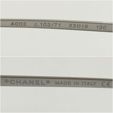  CHANEL シャネル 4003 c.103/71 リムレス ココマーク アイウェア サングラス シルバー