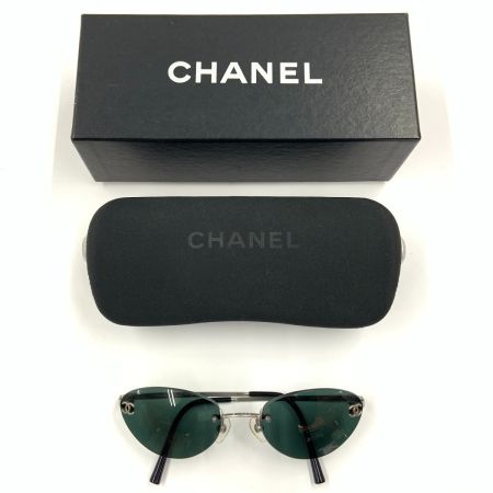  CHANEL シャネル 4003 c.103/71 リムレス ココマーク アイウェア サングラス シルバー