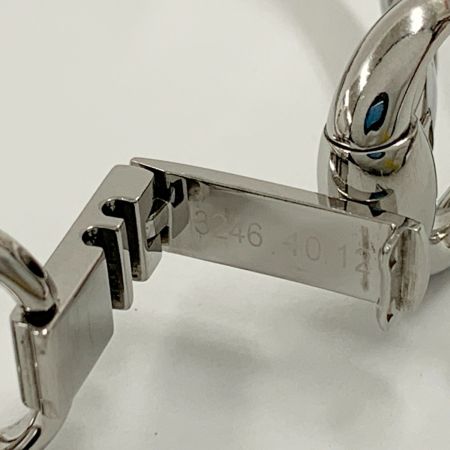 GUCCI グッチ 128.5 Gフレーム スクエア バングルウォッチ 腕時計 シルバー x ピンク