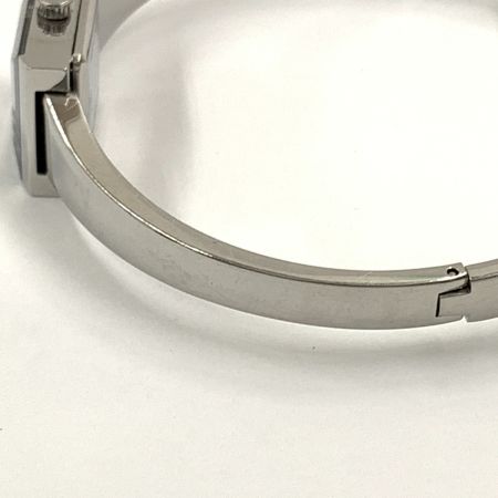  GUCCI グッチ 128.5 Gフレーム スクエア バングルウォッチ 腕時計 シルバー x ピンク